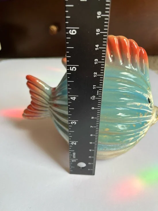 Puffer Fish Home Decor Ceramic 5.25"H X 5.75"L X 3.5"W Free Standing Glazed - Picture 8 of 11